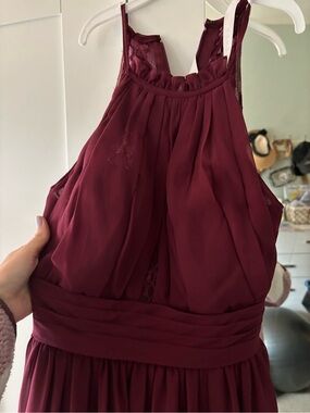 Azazie Burgundy Maxi Dress